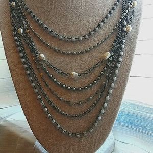 Vintage style Layered pearl necklace